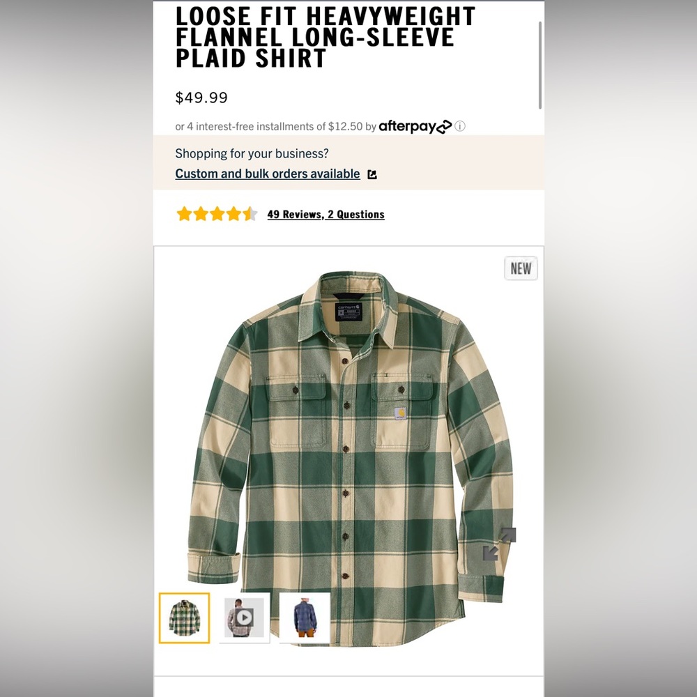 Carhartt LOOSE FIT HEAVYWEIGHT FLANNEL LONG-SLEEVE PLAID SHIRT